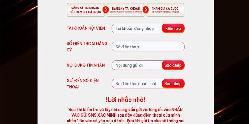 Điền thông tin mà hệ thống yêu cầu